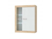 Шкаф-витрина навесной ВНС-800 Соната Сонома/Белый глянец (Памир)